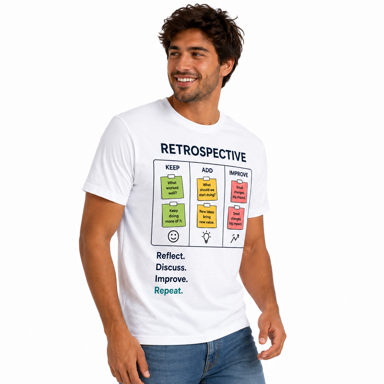 Raheelo Men's Retrospective Graphic T-Shirt – White Edition, Casual Cotton Crew Neck Tee